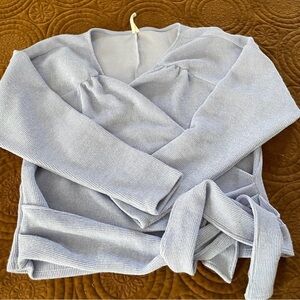 Anthropologie Light Blue V-Neck Sweater